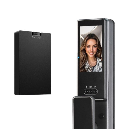 Yală Smart cu Recunoaștere Facială și a Palmei, Vizor Digital 5 inch, Amprentă, Cod și Aplicație