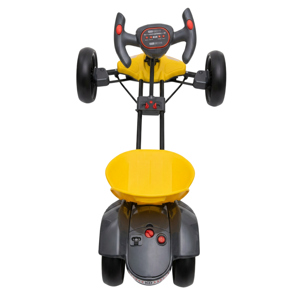 Kart Electric Copii 3-8 Ani | Motor 24V 8km/h | Roti EVA | Audio MP3 Claxon | Marsarier | 90 Min Autonomie | Galben | Cadou Surpriza