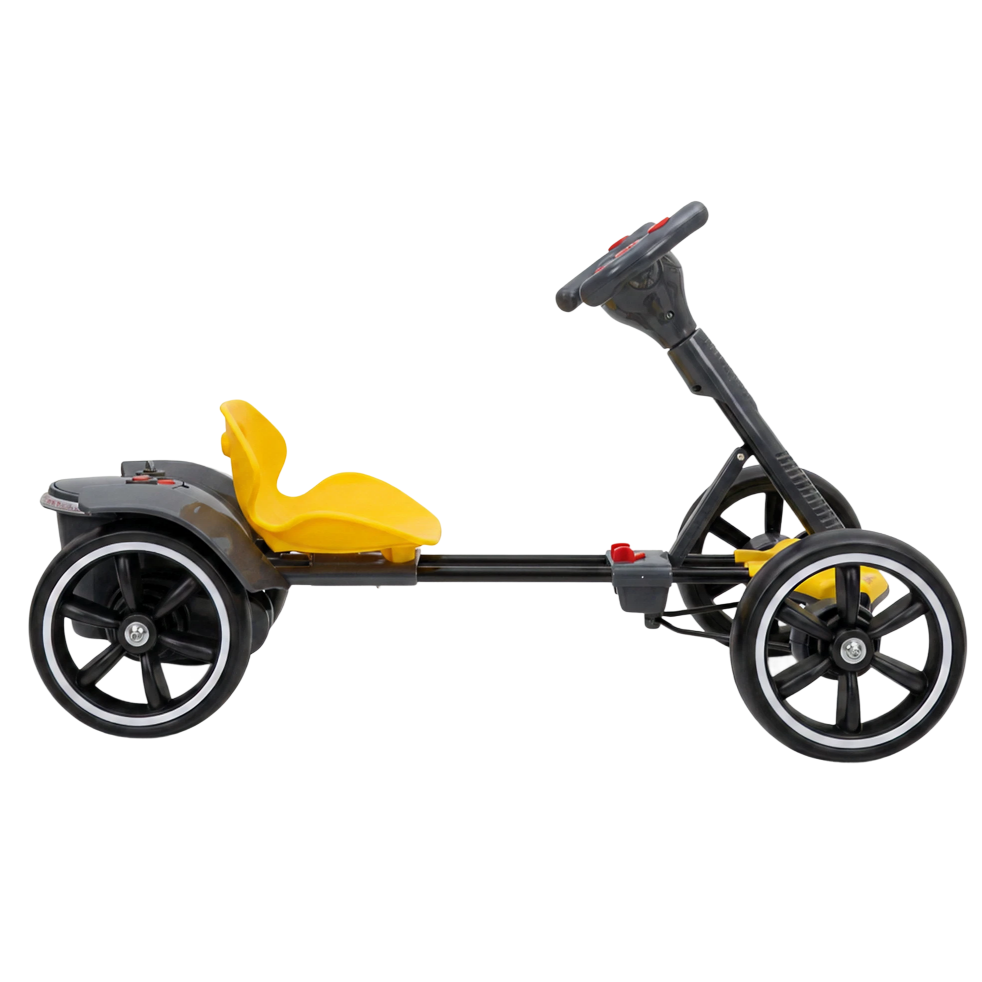Kart Electric Copii 3-8 Ani | Motor 24V 8km/h | Roti EVA | Audio MP3 Claxon | Marsarier | 90 Min Autonomie | Galben | Cadou Surpriza