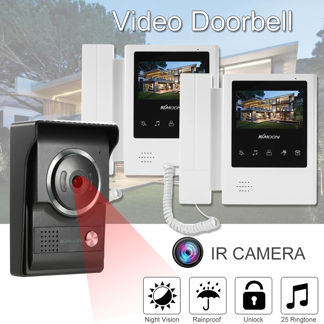 Interfon Video Wireless Cu Camera Full HD | Ecran LCD 4.3 Inch | Vedere Noapte IR | Audio Bidirectional | 25 Melodii | Montare Usoara