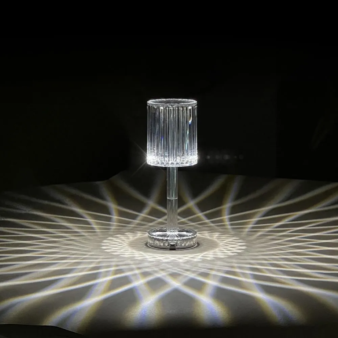Lampa de Masa Wireless din Cristal Acrilic | LED RGB 16 Culori | Touch | 3 Temperaturi de Culoare | 3 Intensitati | Incarcare USB