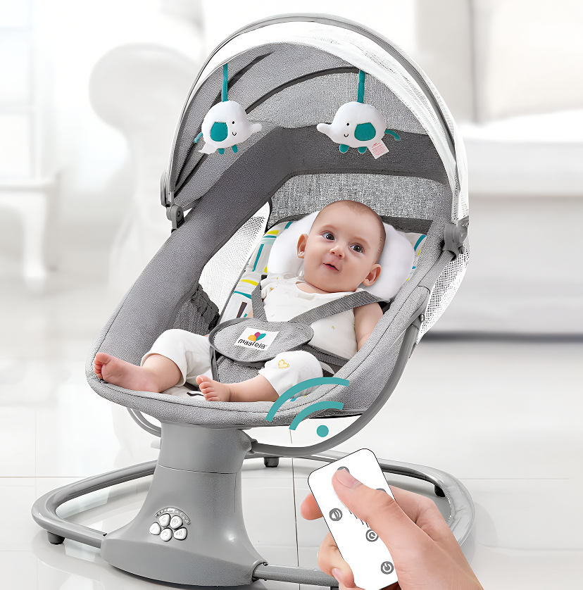Leagăn Electric pentru Bebeluși, Balansare Reglabilă, Design Unisex, Maximum 10 kg