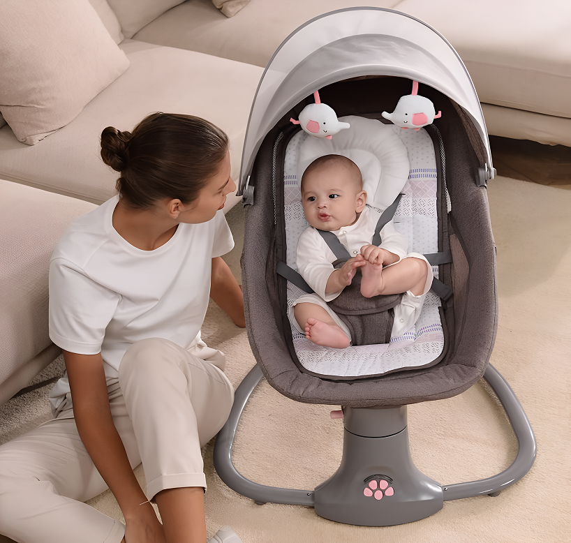 Leagăn Electric pentru Bebeluși, Balansare Reglabilă, Design Unisex, Maximum 10 kg