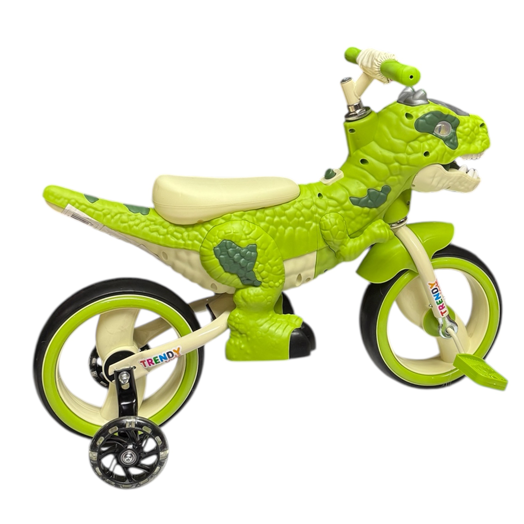 Tricicletă T-Rex 2 în 1 pentru Copii, Tricicletă și Bicicletă, Ochi LED și Răget