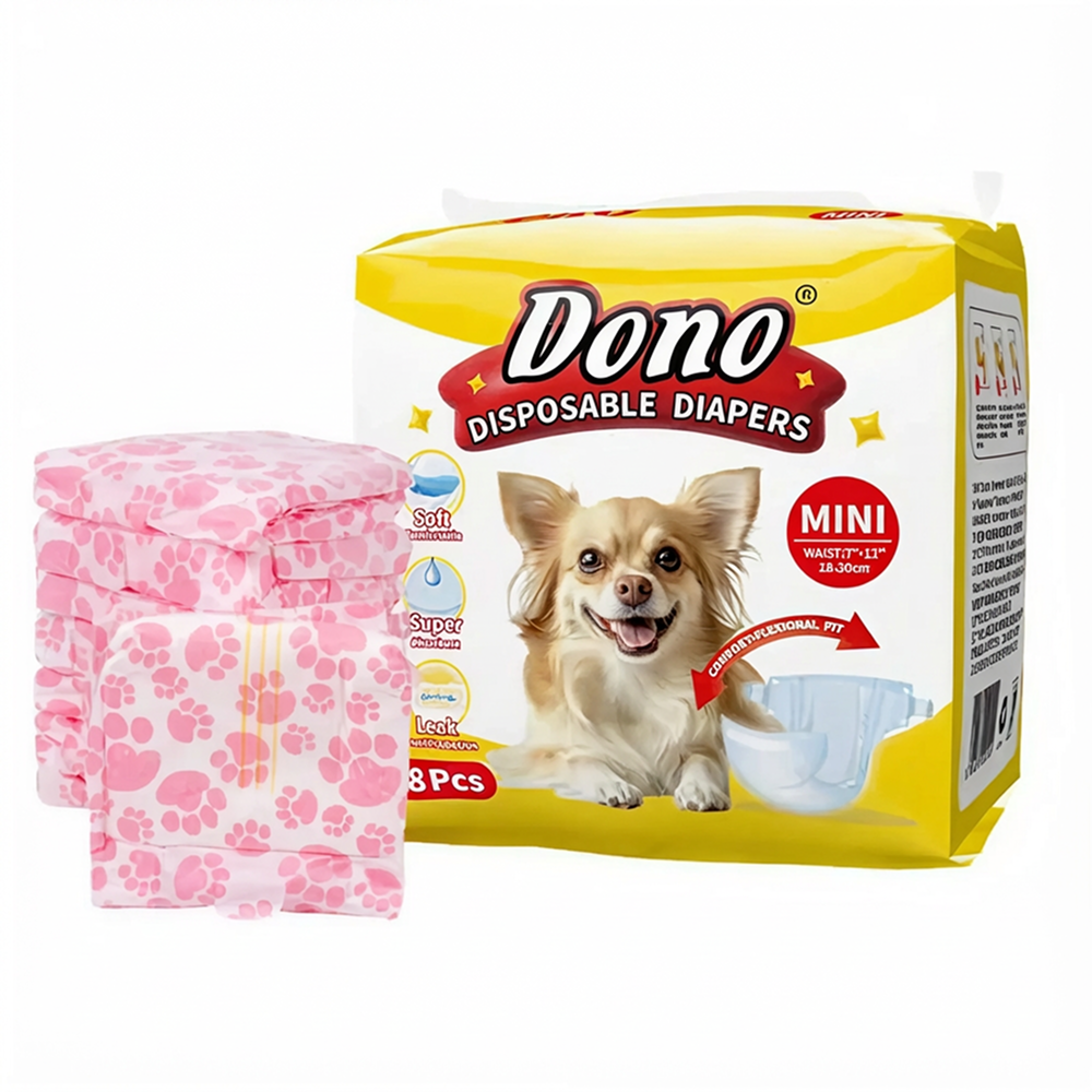 Scutece De Unica Folosinta Pentru Caini Femele | Marime MINI (18–30 cm, 1–2 kg) | Protectie Antiscurgere | 8 Bucati