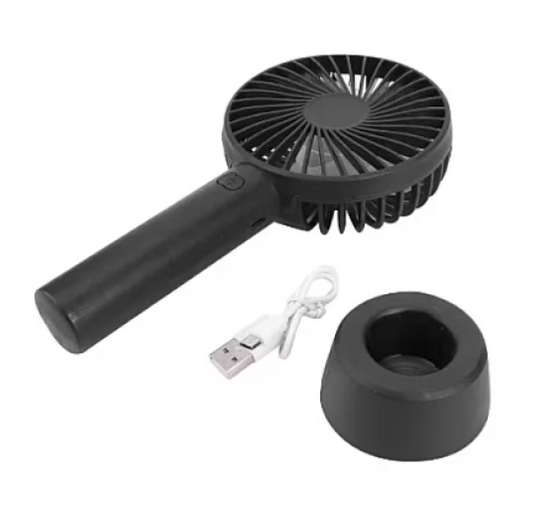 PROMO 1+1 GRATIS – Mini Ventilator Portabil cu Acumulator, Încărcare USB, 3 Trepte de Viteză, Autonomie 6 Ore