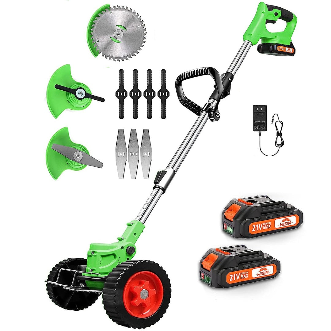 Motocoasa Electrica 24V | 4000 mAh, 18000 RPM, Cu Roti Detasabile, Acumulatori Inlcusi