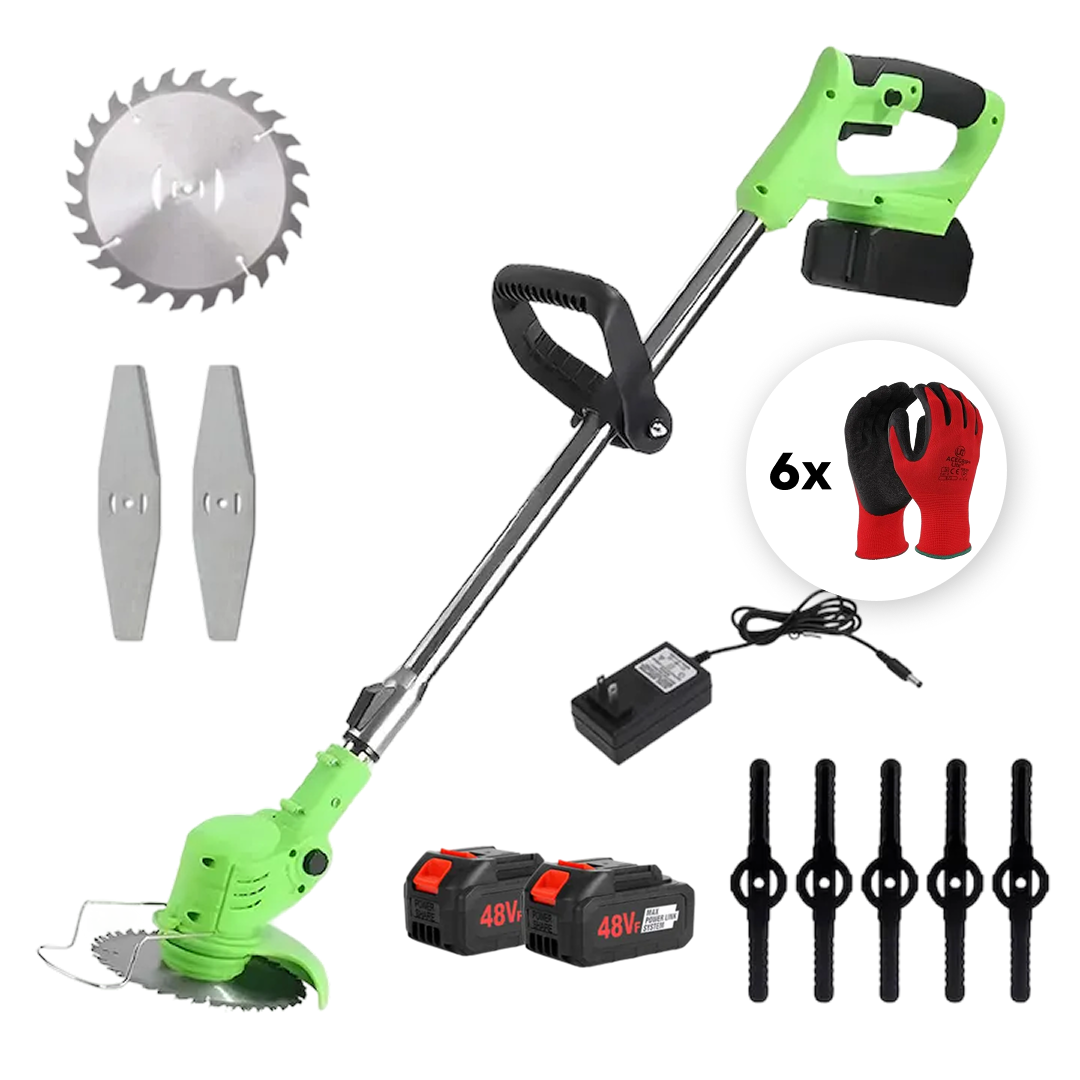 Motocoasa Electrica 48V | 2 Acumulatori | 18.000 RPM | 2 kg | + 6 Perechi Manusi Protectie