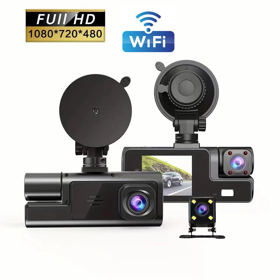 Camera Auto Tripla | 3 Camere Fata Spate Interior | Ecran 2" | G-Sensor | Unghi 170° | Monitorizare Parcare
