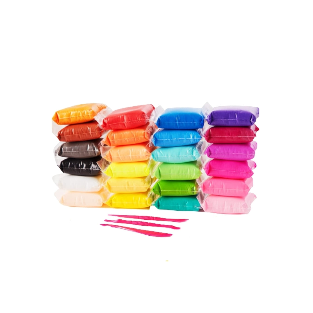 Plastilina Super Light Clay 24 culori cu ustensile de modelat