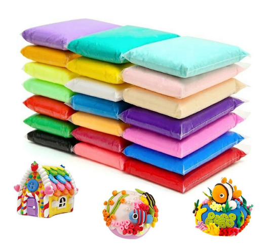 Plastilina Super Light Clay 24 culori cu ustensile de modelat