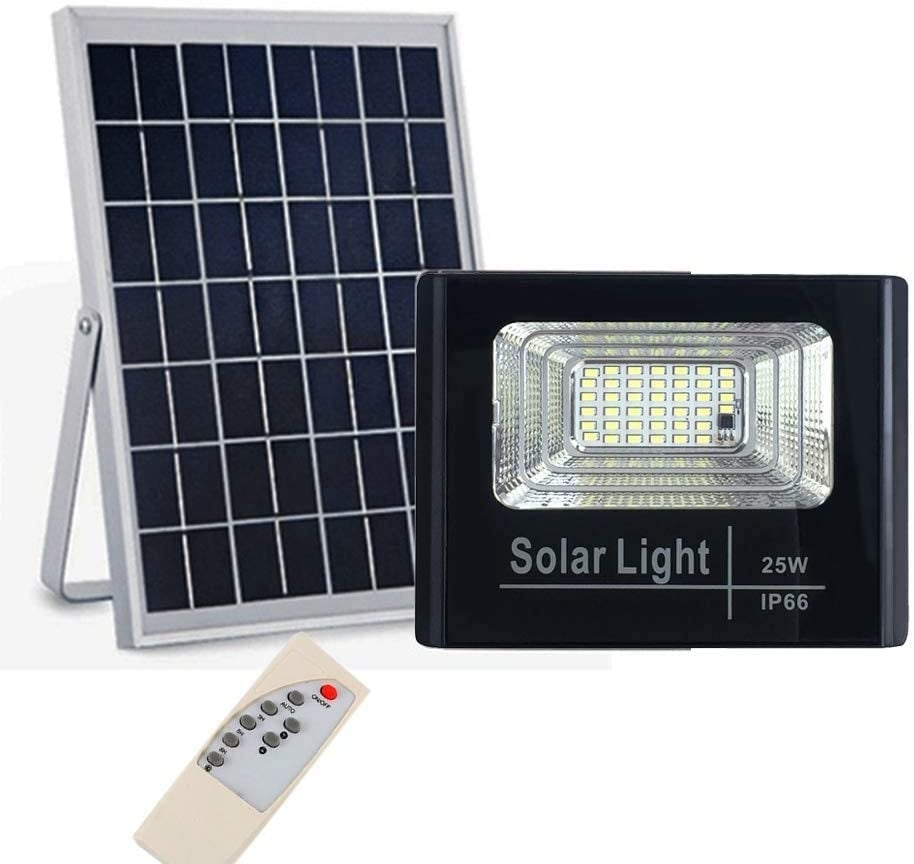 Proiector LED Solar cu Telecomandă și Temporizator 3/5/8 Ore, Lumină 6000K, IP66