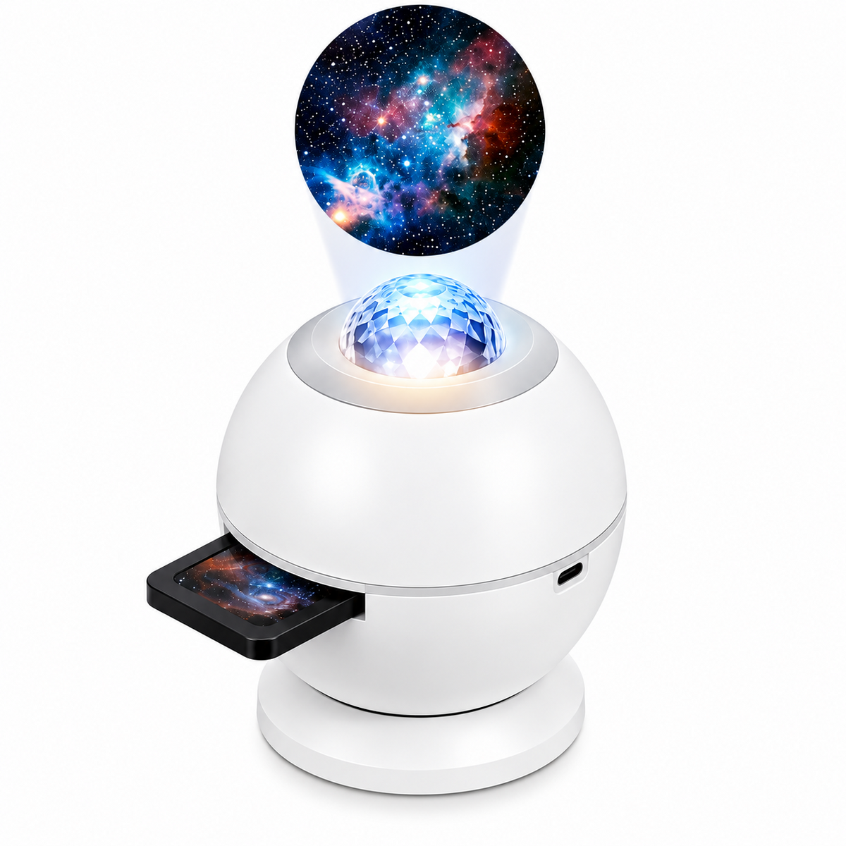 Proiector Galaxy de Veghe cu Discuri Interschimbabile, Proiecție de Stele și Nebuloase, USB