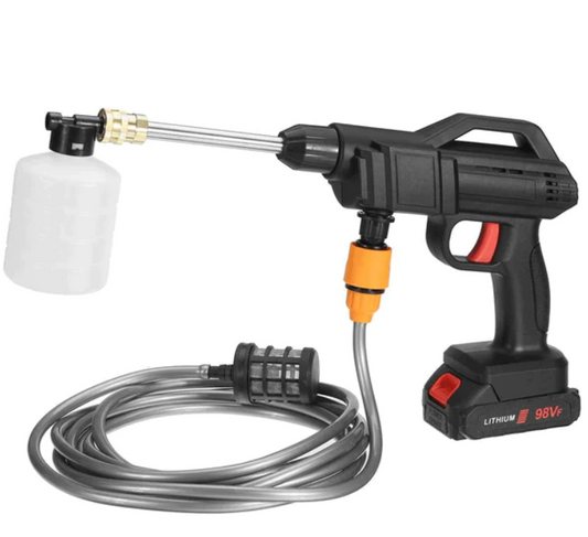 Aparat de spalat cu presiune, puternic , 2 acumulatori de 36 V , cu rezervor de detergent