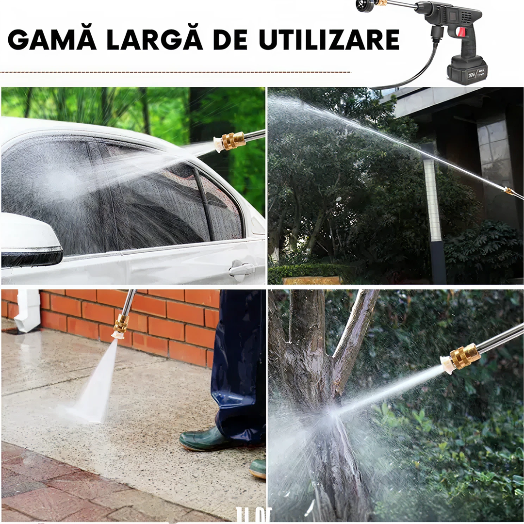 Aparat de Spalat cu Presiune 20 Bari | Acumulator 36V | Rezervor Detergent 200 ml | Furtun 5 m