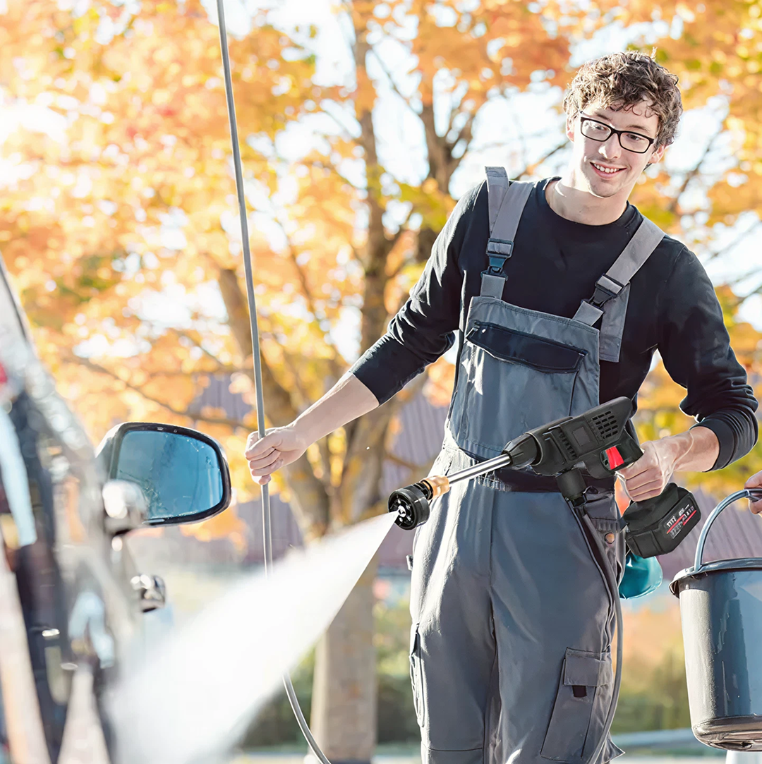 Aparat de Spalat cu Presiune 20 Bari | Acumulator 36V | Rezervor Detergent 200 ml | Furtun 5 m