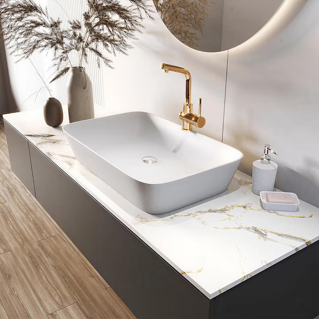 1+1 PROMO Tapet Autoadeziv 3D Tip Marmura | 300x60 cm | Waterproof | Adeziv Puternic | Alb Cu Auriu