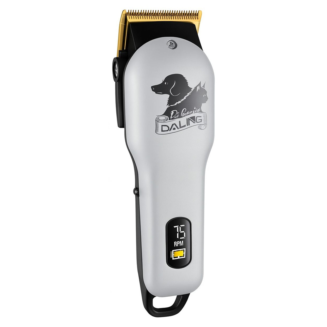 Masina De Tuns Animale Profesionala Fara Fir | 7500 RPM | 240 Minute Autonomie | Display Digital | 4 Capete + Accesorii Complete