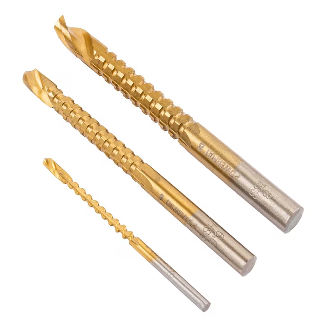 Set 6 Burghie HSS Titan Conice Si Zimtate | Pentru Metal Lemn Otel | Rezistente Uzura | Precizie Ridicata | Cutie Depozitare