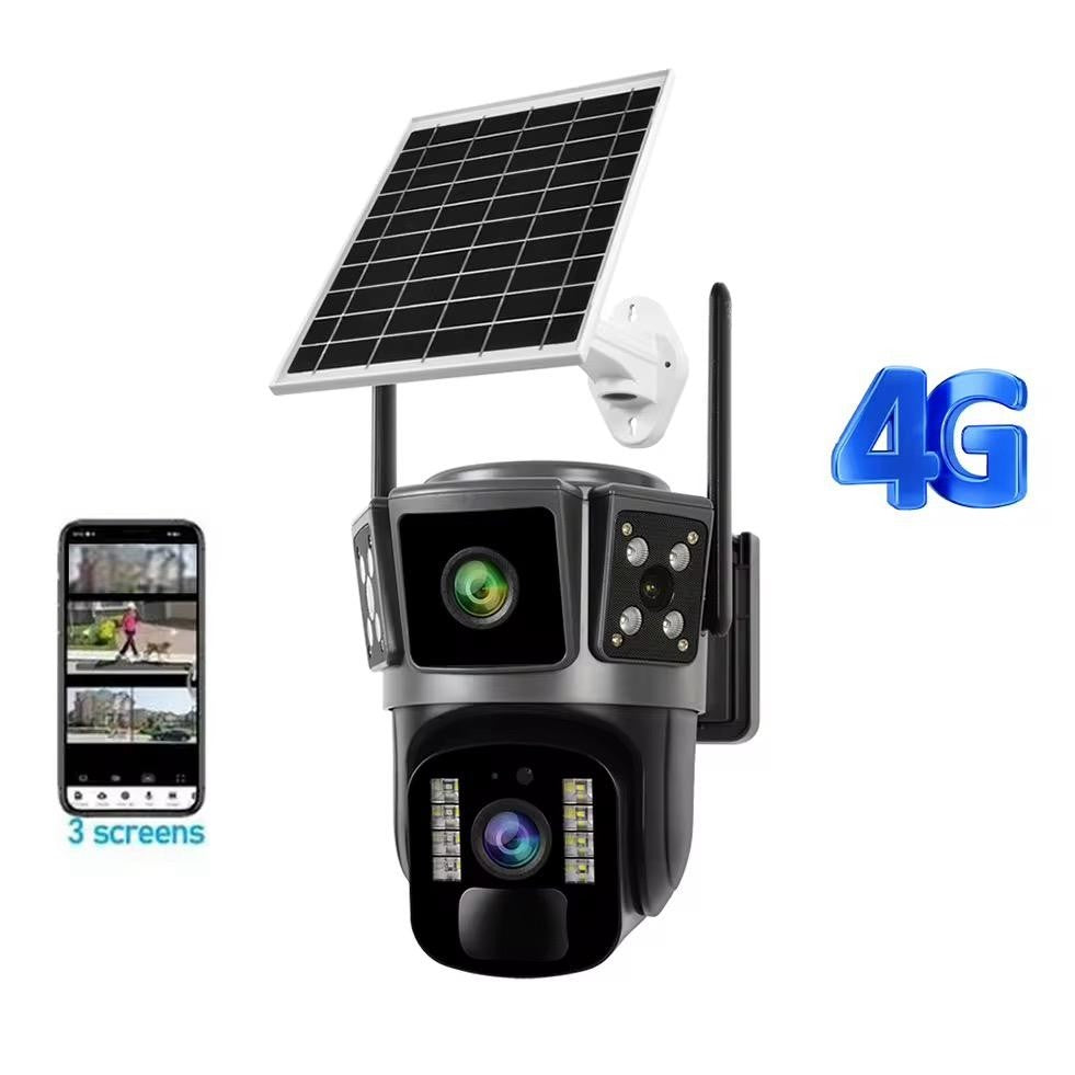 Camera Supraveghere cu Panou Solar, UltraHD, 360, Conexiune 4G, Night Vision, Detectie Umana, Acoperire totală + Card Memorie Cadou
