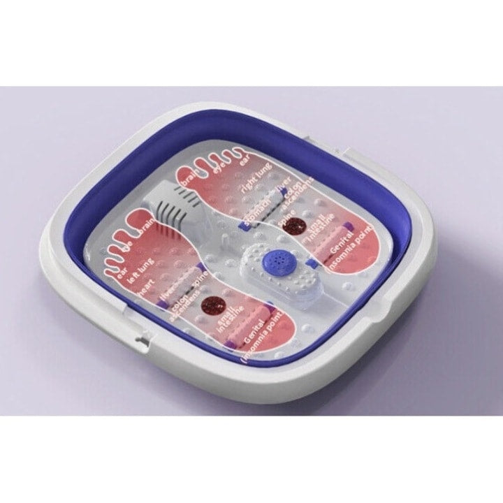 Aparat de Hidromasaj Pliabil pentru Picioare cu Role de Masaj, Compact, Mov