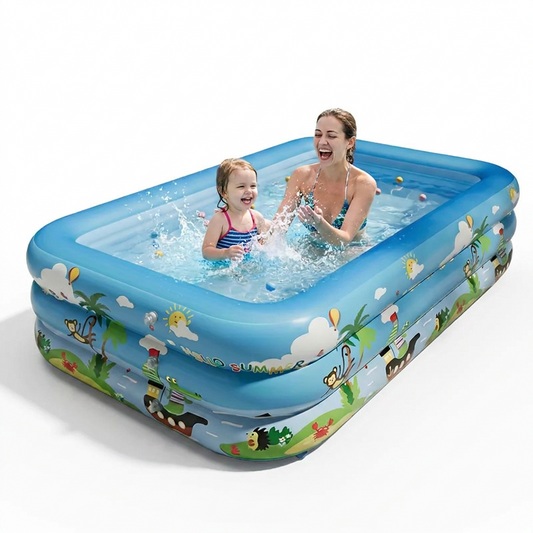 Piscina Gonflabila Familiala | 300 x 170 x 56 cm | 3 Inele Rezistente | PVC Durabil | Pentru Curte si Gradina