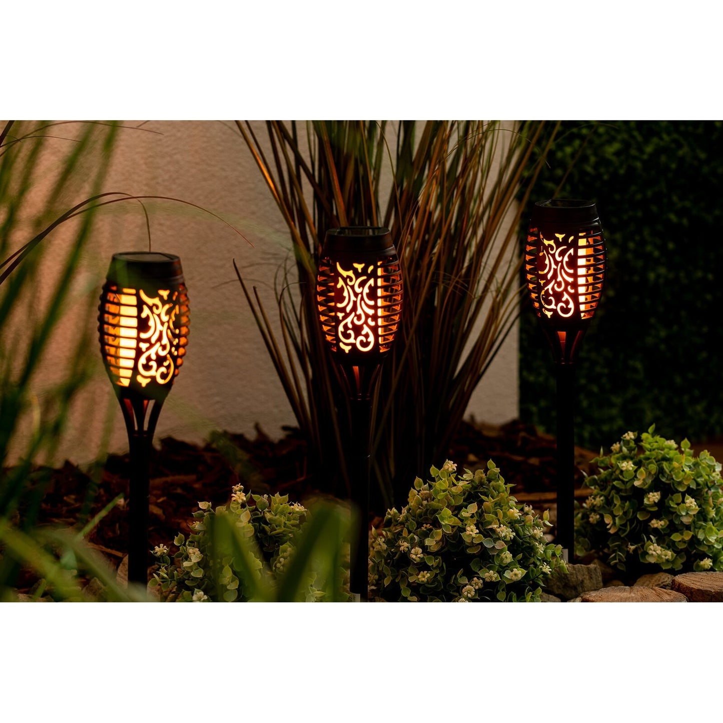 Set 4 Lampi Solare Werstil, Pentru Gradina, Efect Flacara, 62CM