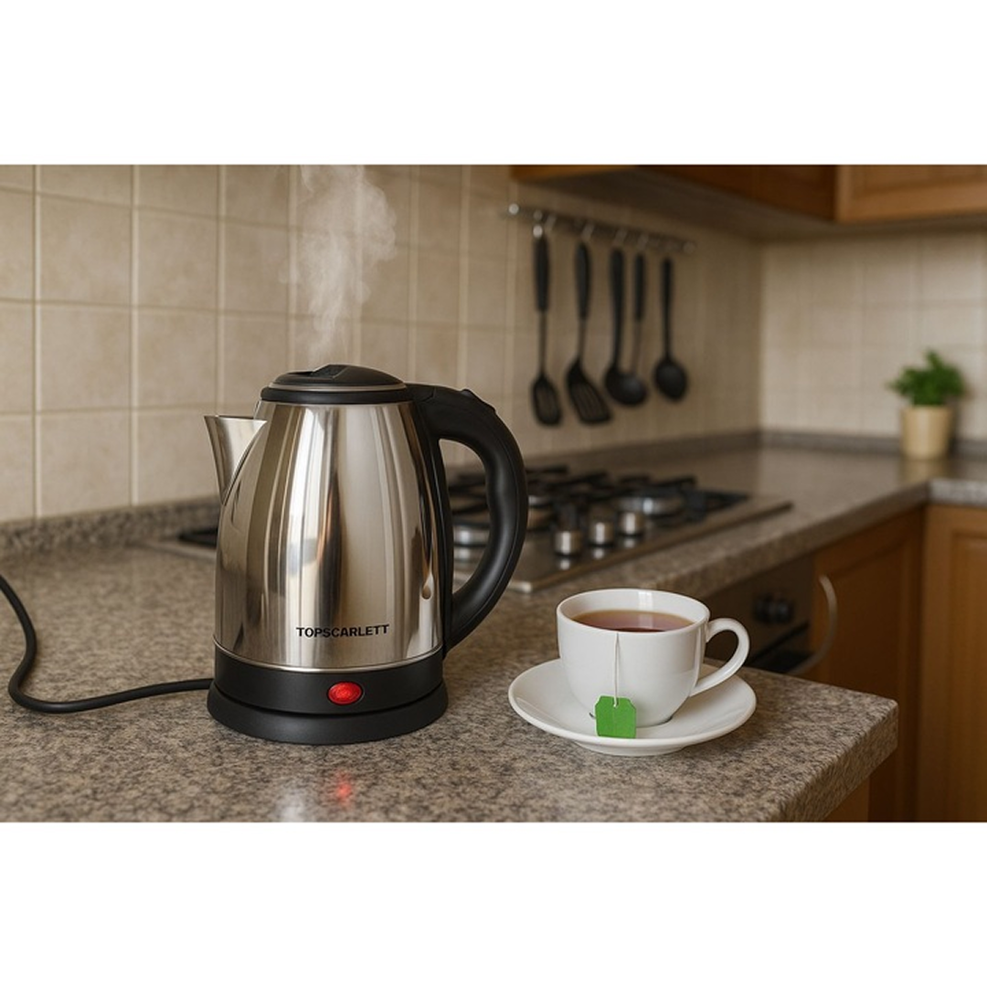Fierbator Electric 2L Inox 1500W | Incalzire Rapida | Oprire Automata | Protectie Supraincalzire | Fara Fir | Indicator Nivel Apa