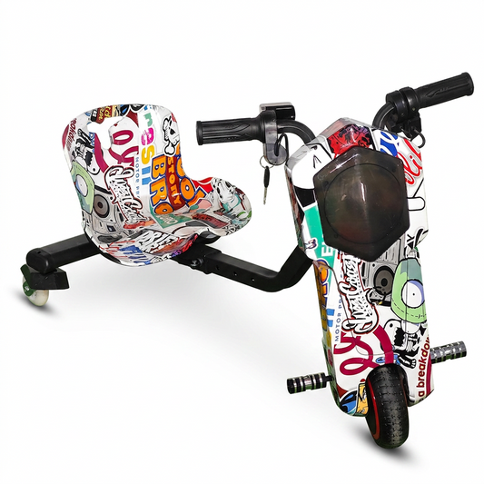 Tricicletă Electrică de Drift pentru Copii 350W, 36V, Bluetooth, LED, Design Beauty