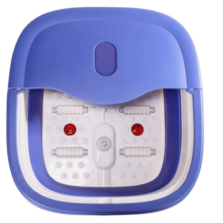 Aparat de Hidromasaj Pliabil pentru Picioare cu Role de Masaj, Compact, Mov
