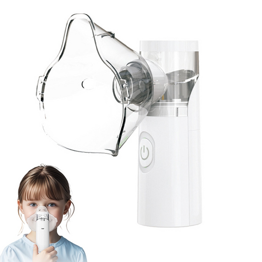 Aparat de Aerosoli Portabil Universal Cu 3 Interfete | Debit 0.2 ml/min | Silentios | Alimentare USB Sau Baterii | Alb