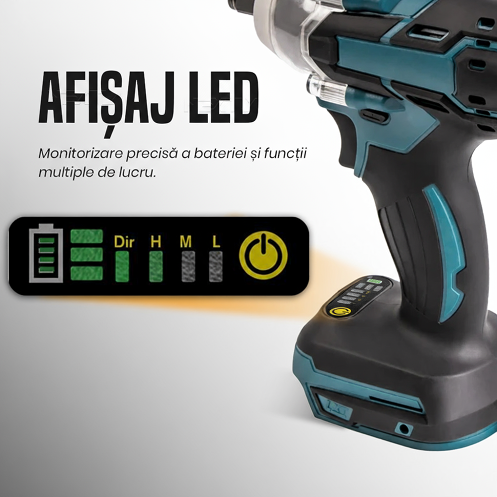 Cheie De Impact WERSTIL | Masina De Insurubat 550Nm | 43 Accesorii Incluse | 2 Acumulatori 48V Li-Ion | Valiza Transport