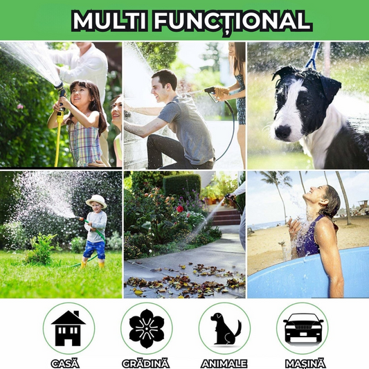 Furtun Extensibil Gradina 60m | 3X Expandabil | Pistol 7 Functii | Usor si Rezistent | Verde