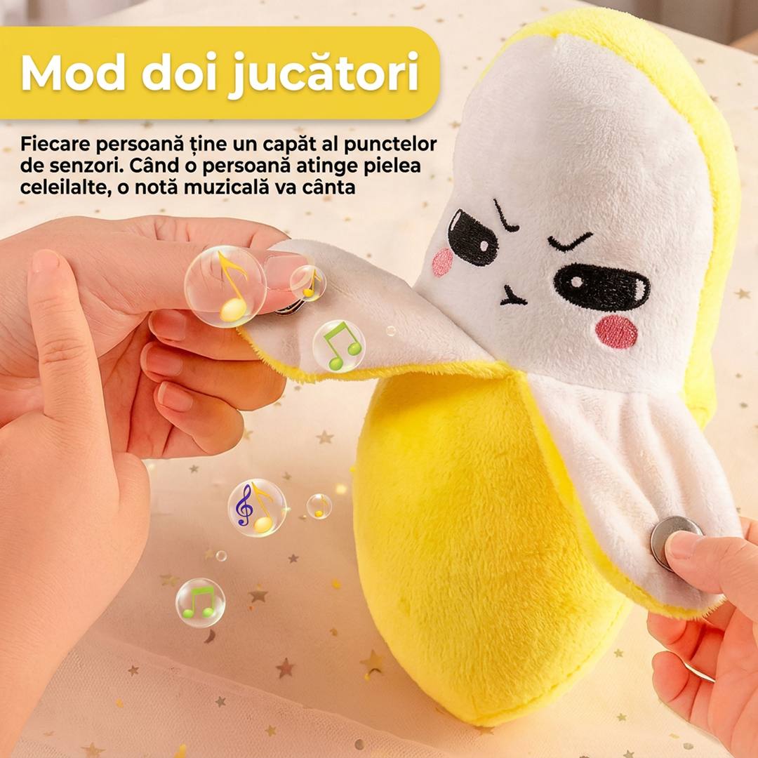 Set 3 Jucării Muzicale din Pluș pentru Bebeluși: Banană, Căpșună și Morcov