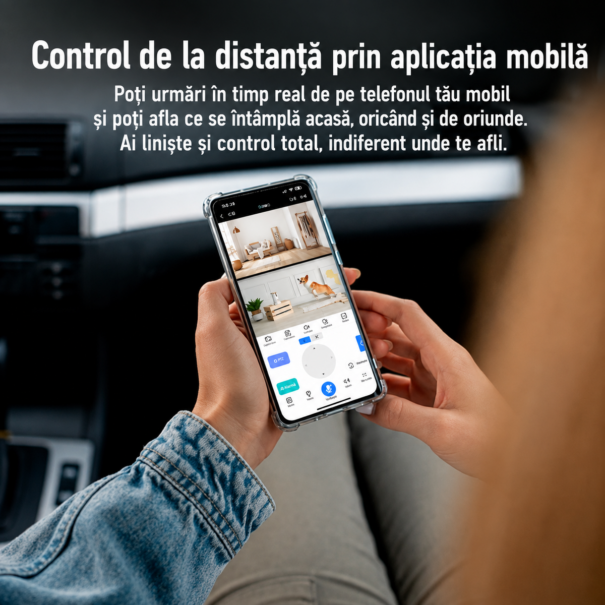 Cameră Robot Mobilă pentru Animale de Companie, 2 Camere Full HD, Laser, Card 32 GB