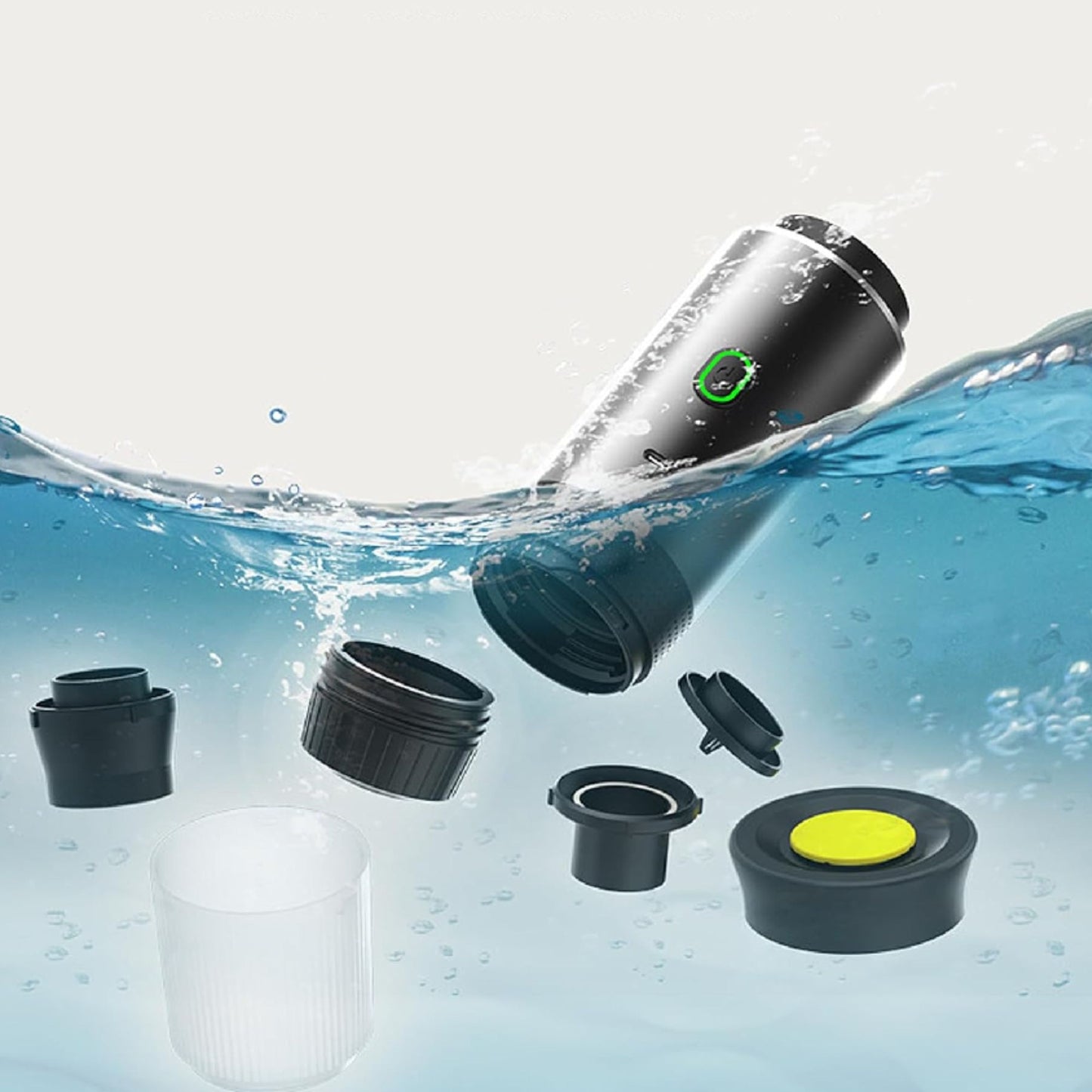Espressor Portabil Capsule 3-In-1 | Presiune 18 Bar | Aparat Cafea cu Baterie Integrata | Incalzire Apa | USB-C