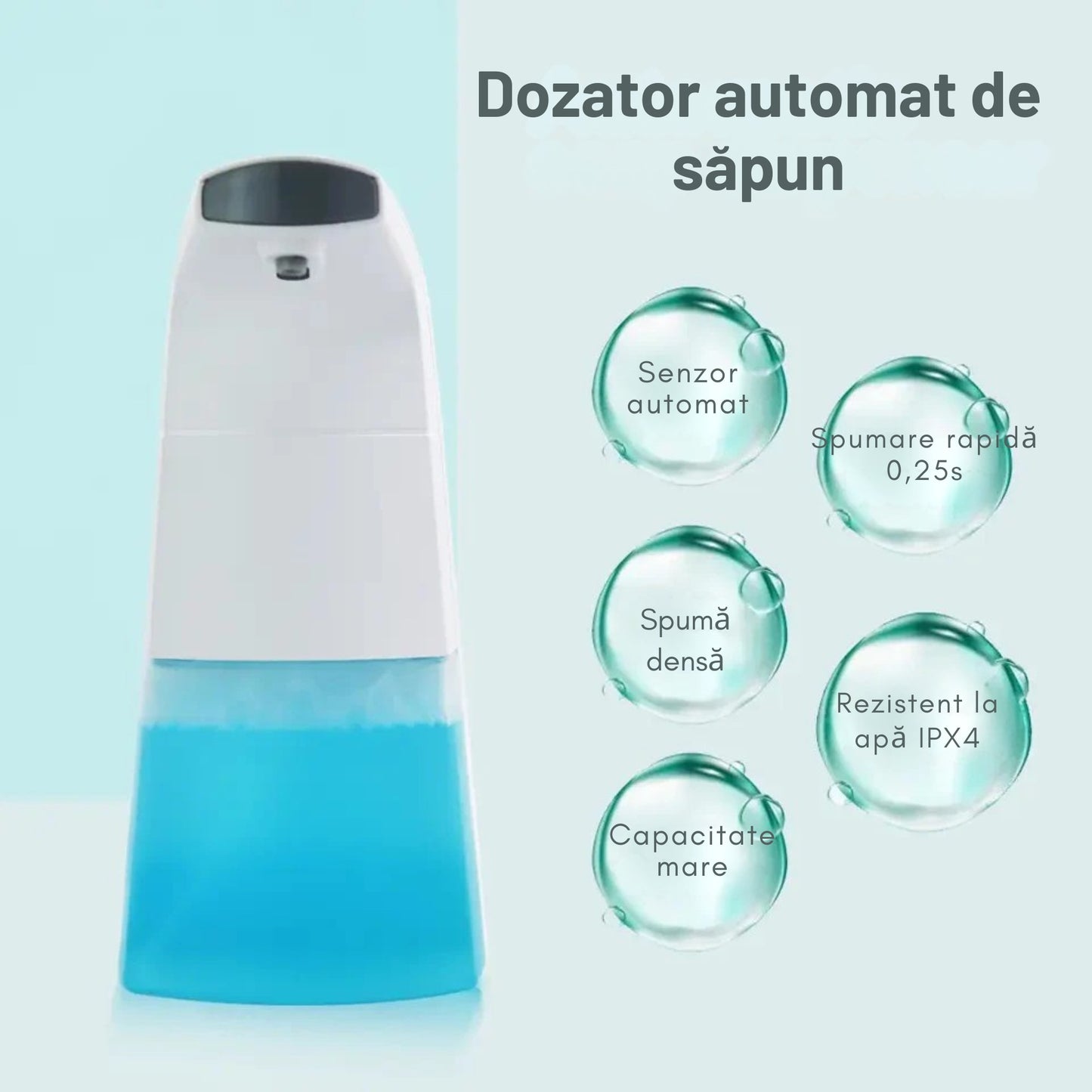 Dozator De Săpun Spumă Cu Senzor De Mișcare | Automat, 250 ml, Design Modern