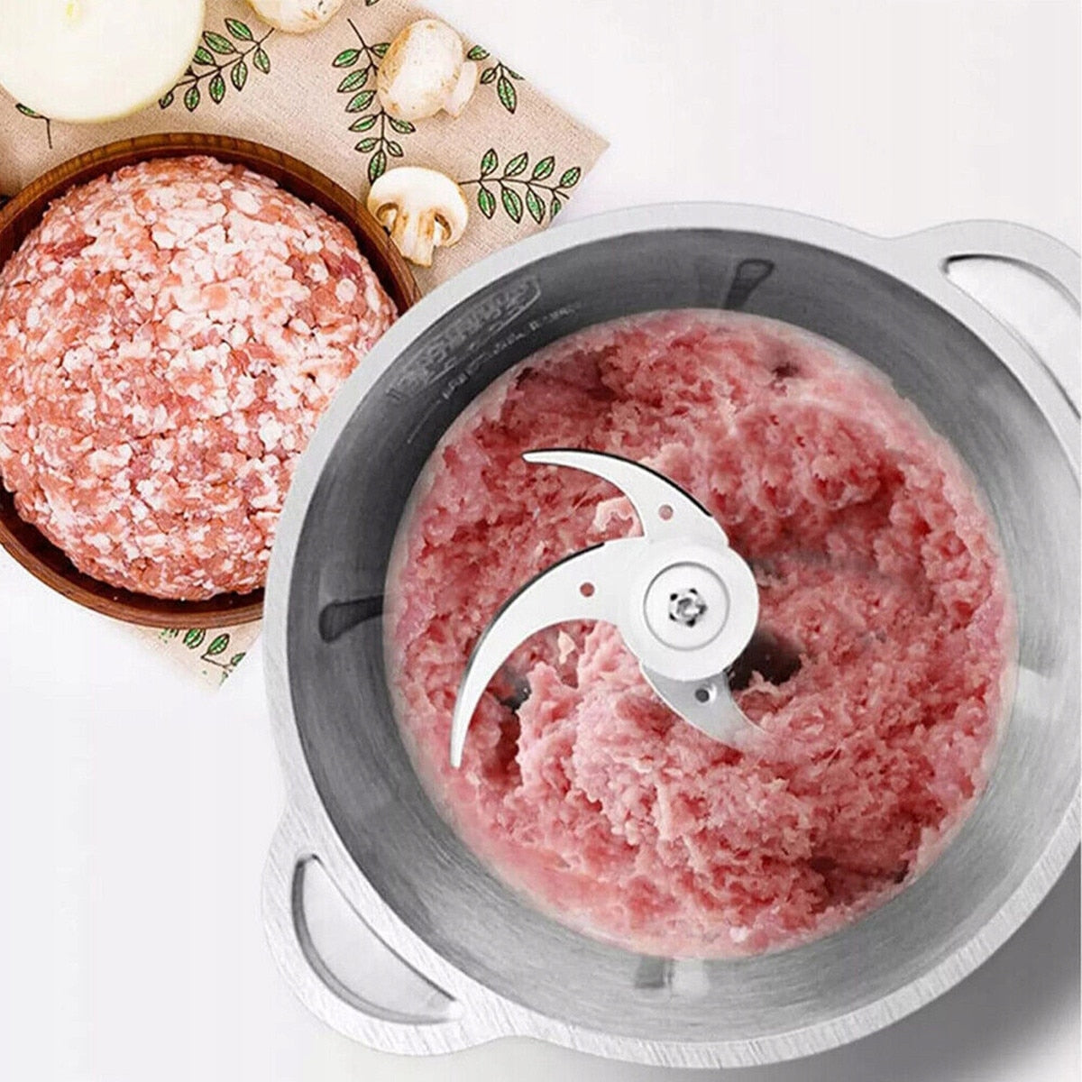 Tocator Electric Multifunctional 850W | 4 Lame Din Otel Inoxidabil, Bol Inox 2L, 2 Viteze