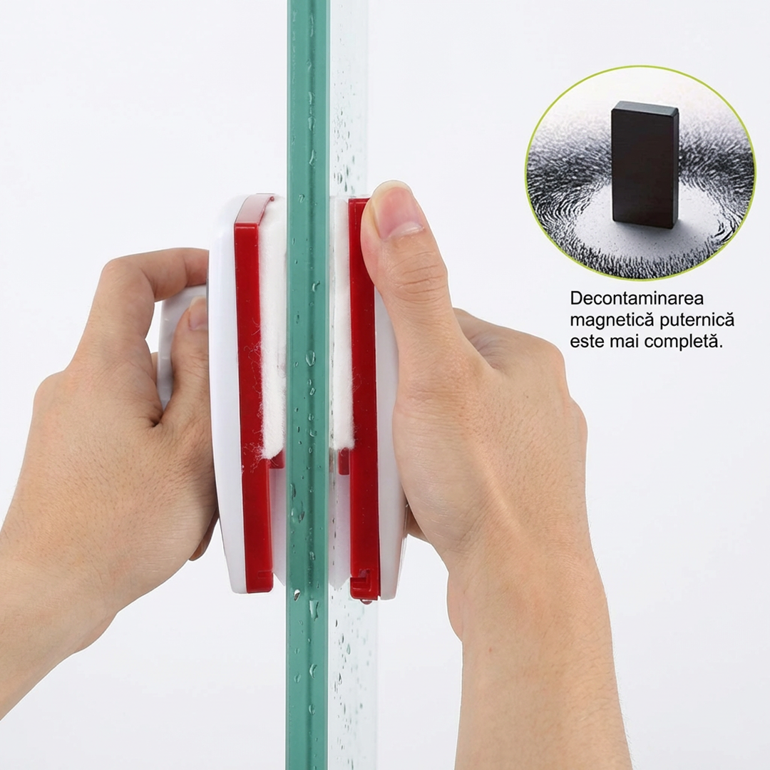 PROMO 1+1 Stergator Magnetic Pentru Geamuri | Curatare Pe Ambele Parti | Sistem Siguranta