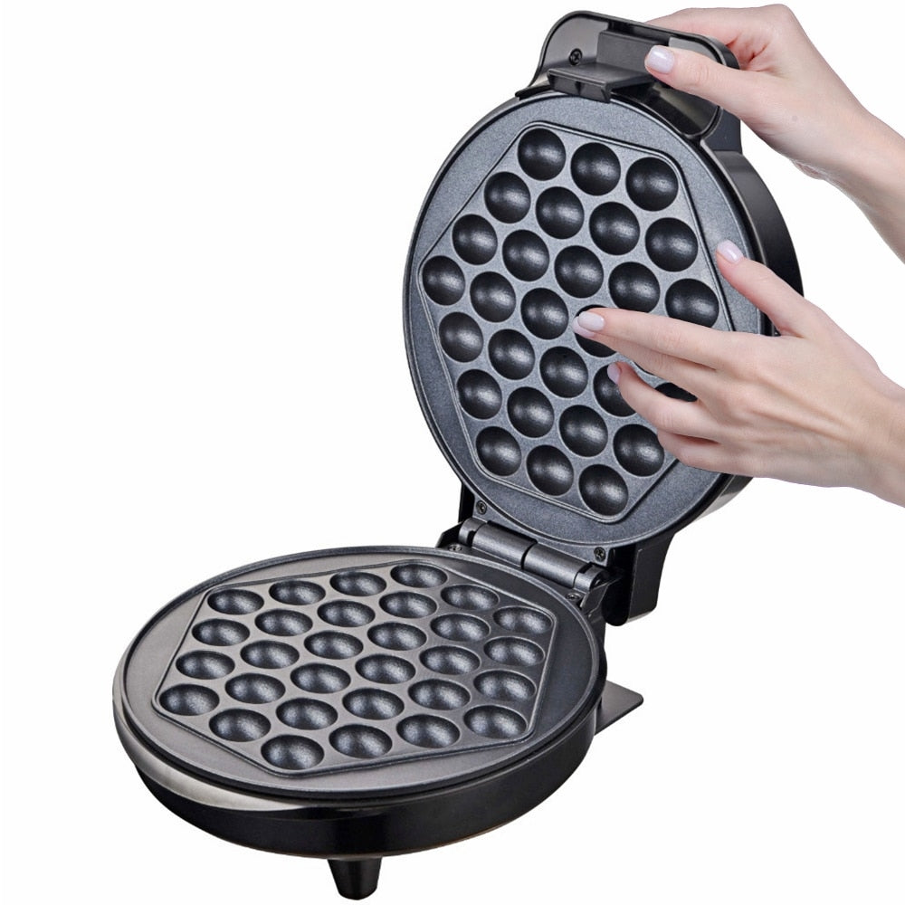 Aparat pentru Bubble Waffle 1000W, cu Plăci Antiaderente și Indicatoare Luminoase