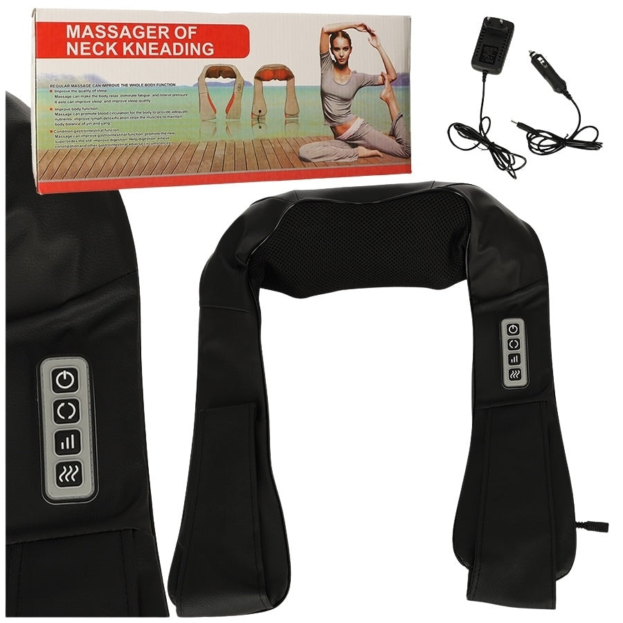 Aparat de Masaj Shiatsu pentru Gât și Umeri, cu Încălzire, Rotație în 2 Sensuri și Adaptor Auto