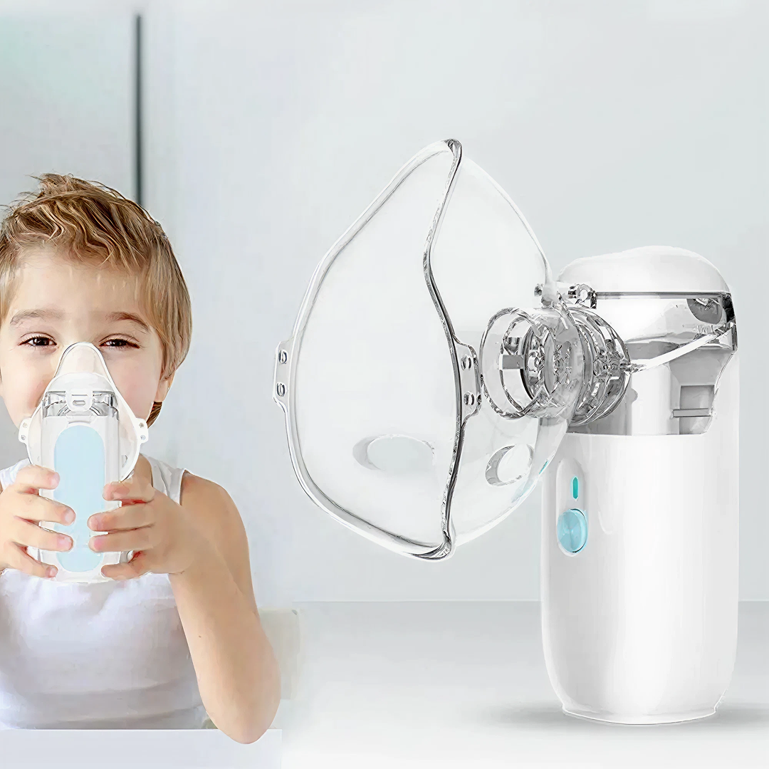 Aparat Aerosoli Portabil | Nebulizator Ultrasonic Cu Plasa | Ultra Silentios | Reincarcabil USB | Set Adulti Si Copii