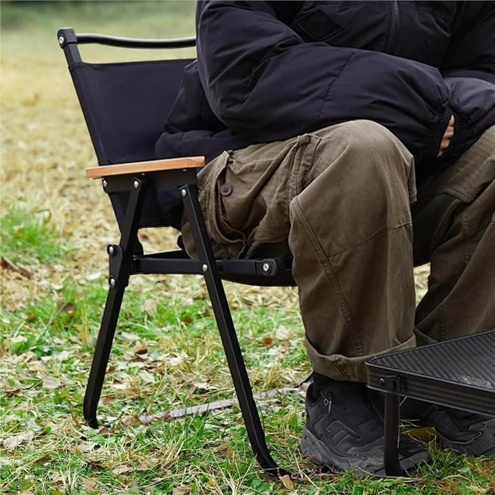 Set 2 Scaune Pliabile Metalice Gradina Camping | Rezistente 80kg | Usoare Compacte | Poliester + Cadru Metalic | Negru