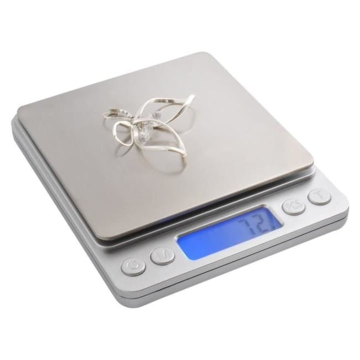 Cântar Electronic Digital cu Ecran LCD Iluminat și Funcție TARA – Cantărește cu precizie de la 0.1 g