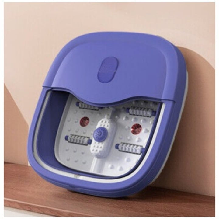 Aparat de Hidromasaj Pliabil pentru Picioare cu Role de Masaj, Compact, Mov