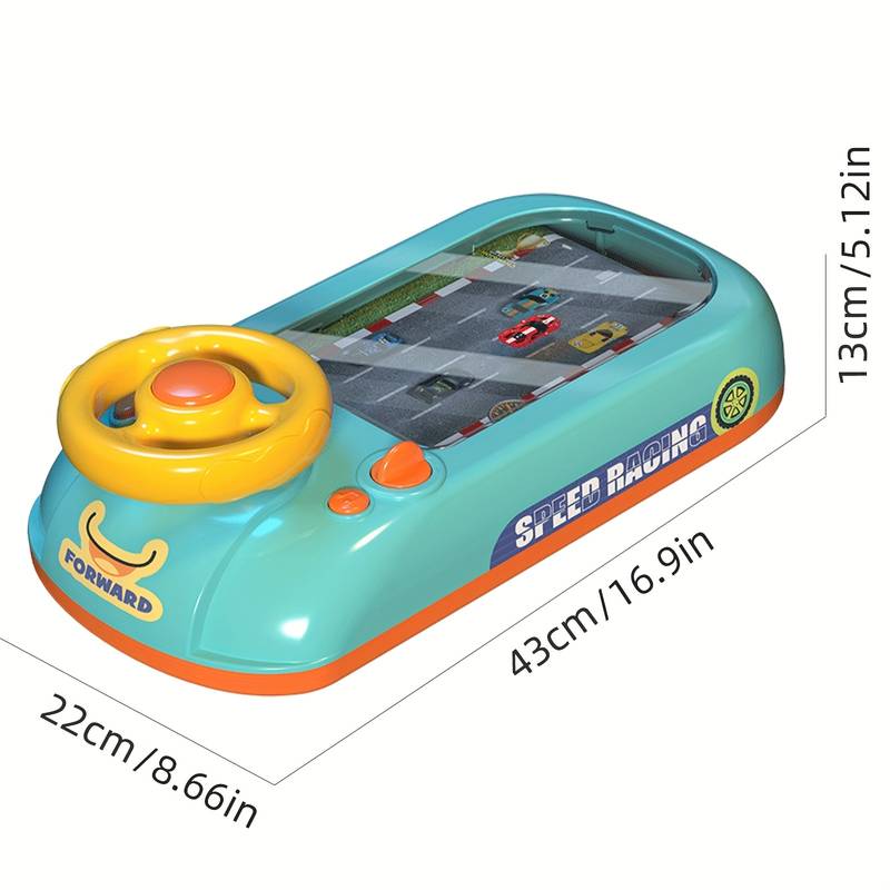 Volan + Cadou Surpriza | Volan Interactiv Cu Circuit Curse, Sunete Si Functii | USB | Pentru Copii 3-6 Ani