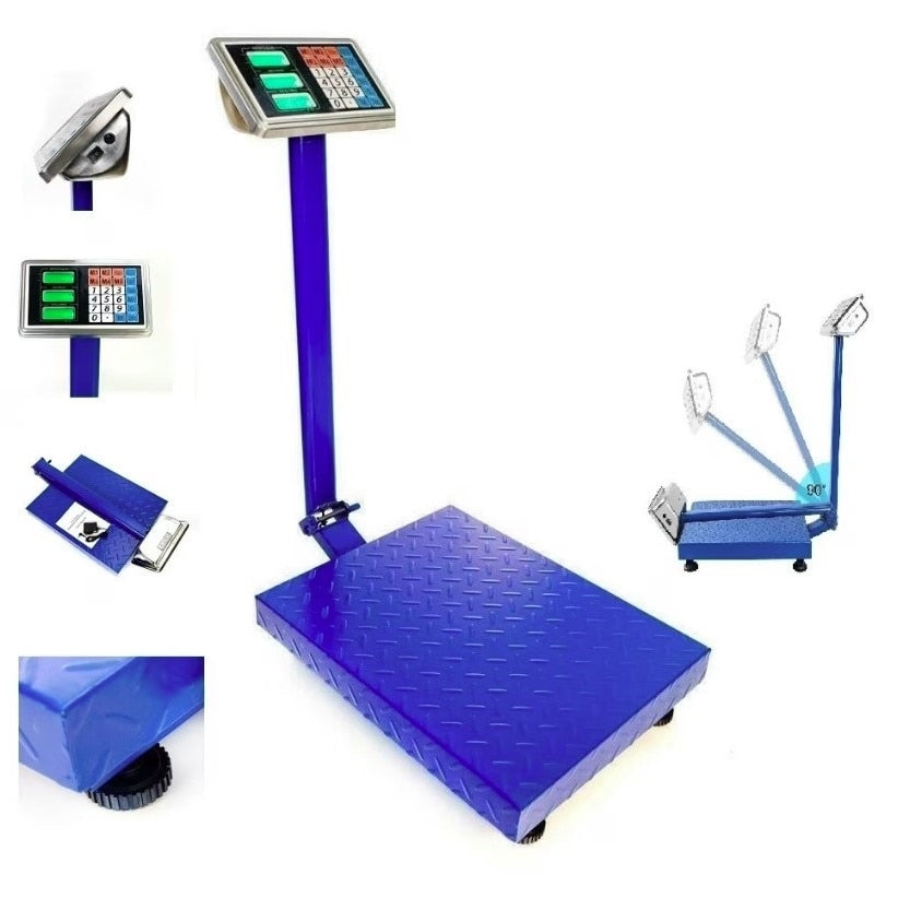 Cântar cu Platformă 700 kg, cu Acumulator Integrat și Coloană Rabatabilă
