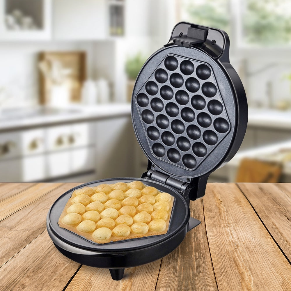 Aparat pentru Bubble Waffle 1000W, cu Plăci Antiaderente și Indicatoare Luminoase