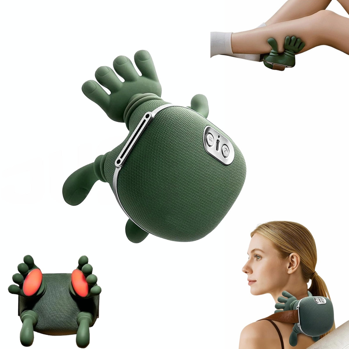Aparat de Masaj Cervical 4D Shiatsu, Wireless, cu Încălzire 40/45°C, 3 Intensități