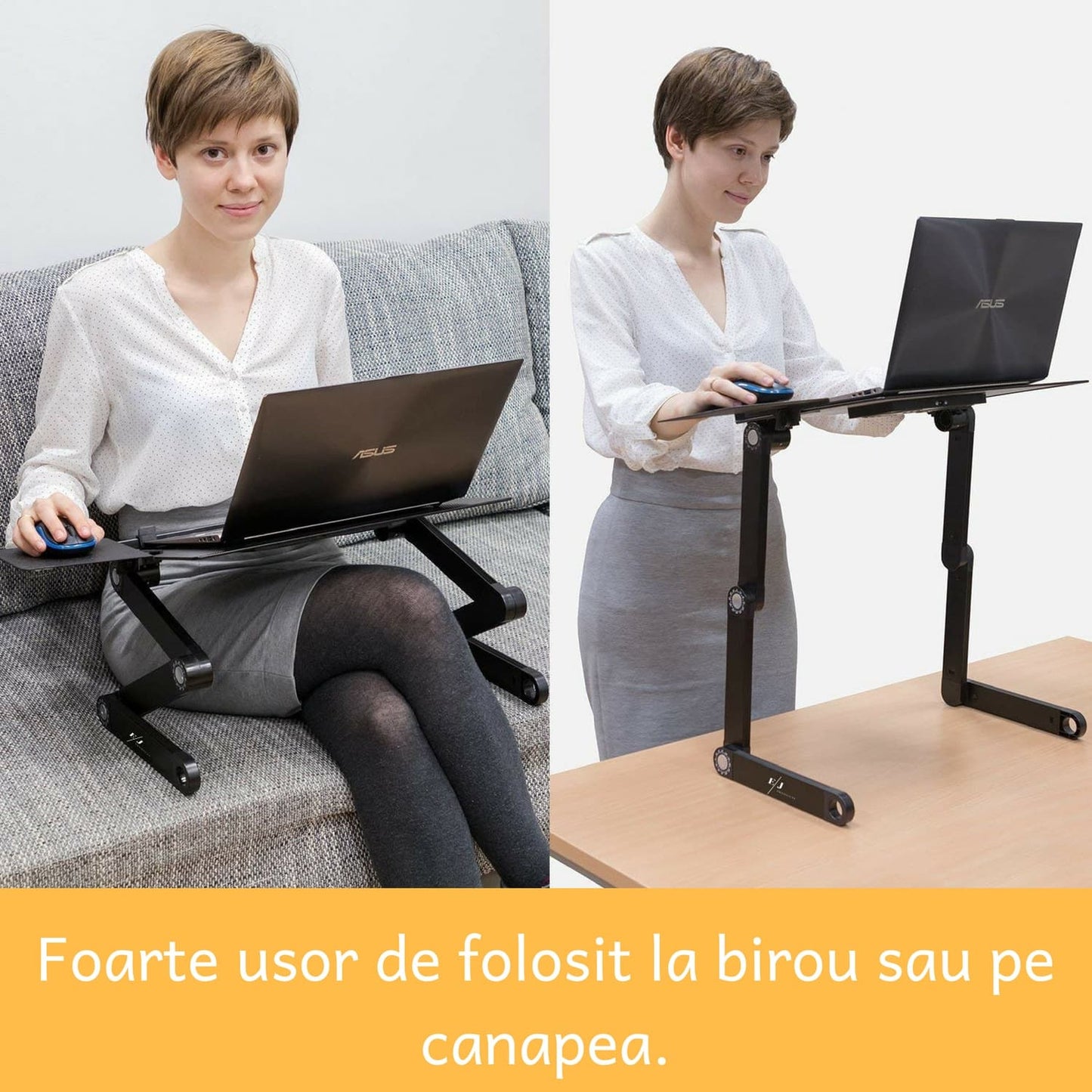 Masuta Multifunctionala Laptop | Cu 2 Coolere Si 2 Suporturi | Reglabila, Pliabila